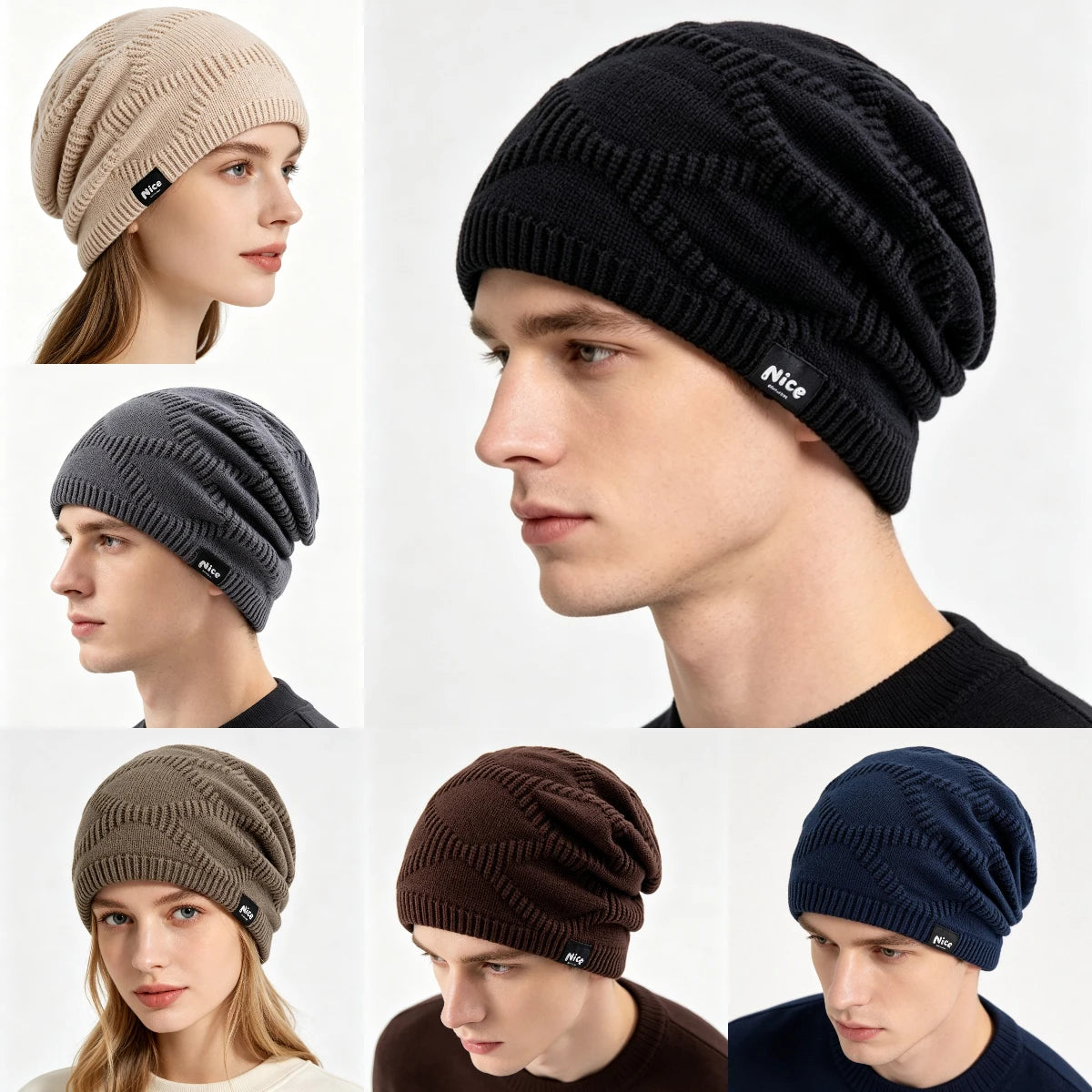 Gebreide Wintermuts met Fleece Voering Unisex Warm Gebreid Winteraccessoire Herfst Winter Dames Heren | Sulvida