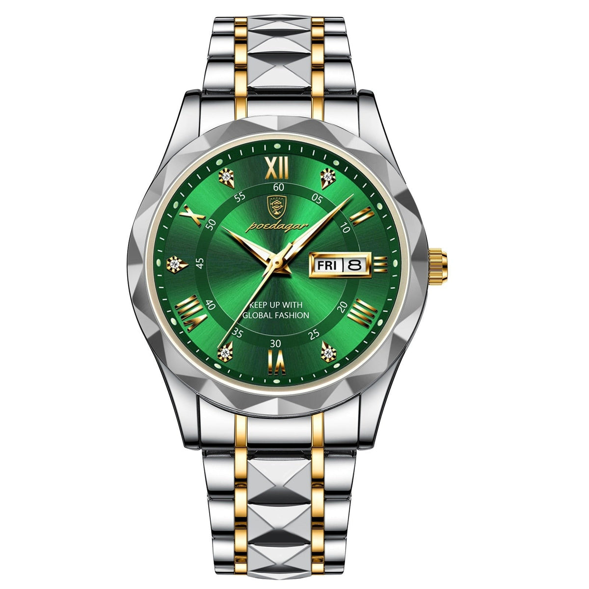 Herenhorloge Lichtgevende Wijzerplaat Roestvrijstaal 41mm Waterbestendig Datum Weekweergave Quartz Zakelijk | Sulvida