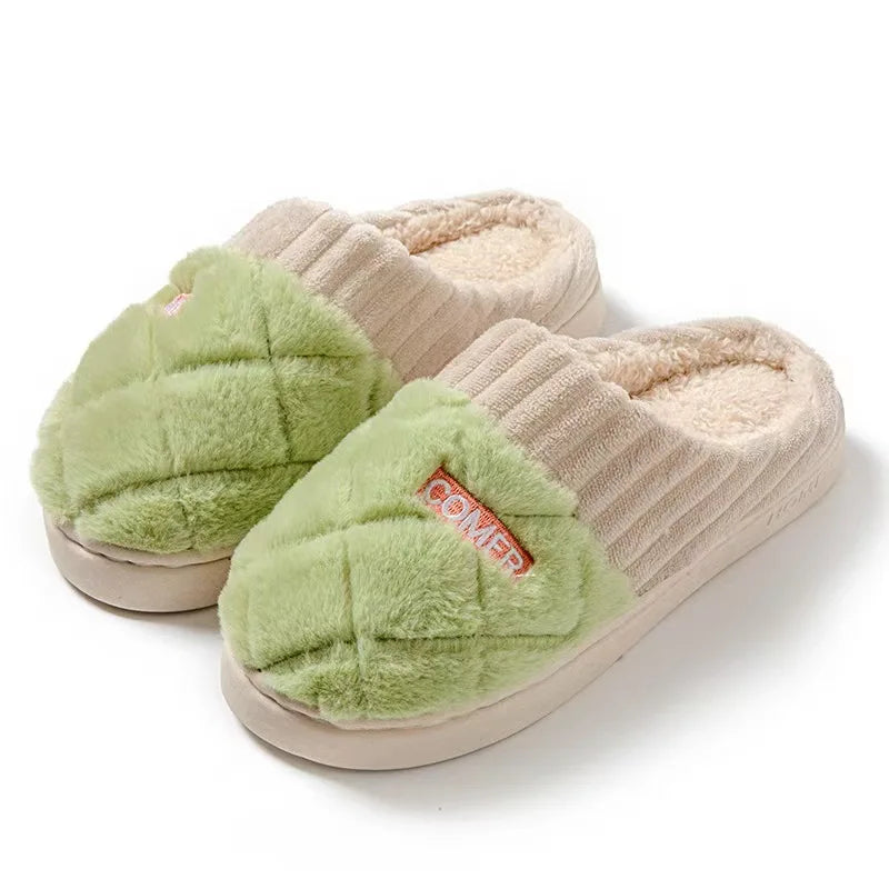Chaussons d’intérieur doux doublés en peluche, antidérapants, pour l’automne et l’hiver, femmes et hommes, unisexes et confortables | Sulvida