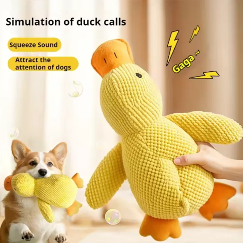 Pluche Eendenspeelgoed voor Honden Knuffel met Piep Interactief Hondenspeelgoed Geel Huisdierbenodigdheden | Sulvida