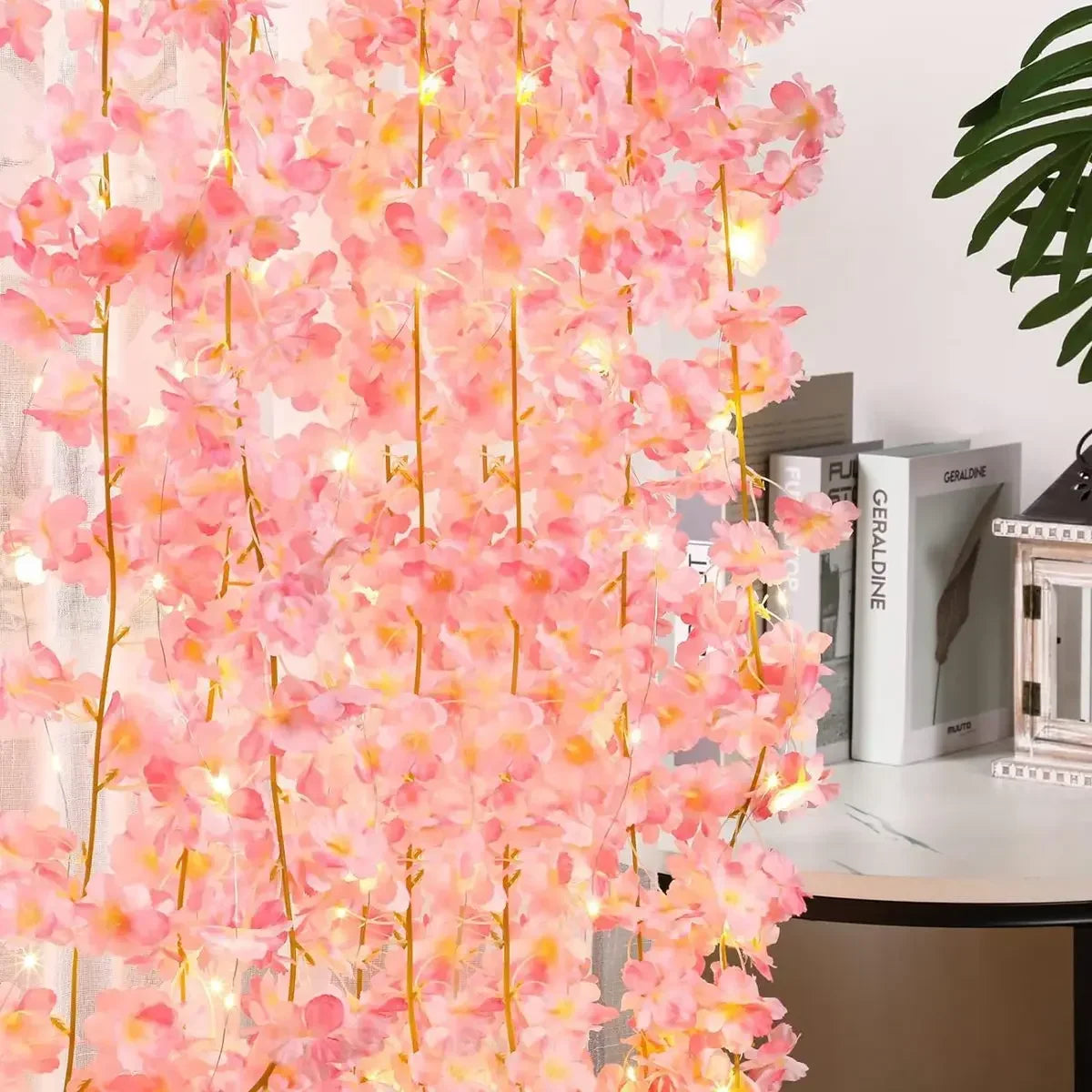 LED Bloemslinger Kersenbloesem 2 Meter 20 Lampjes Roze Batterij Decoratieve Verlichting Feestdecoratie | Sulvida