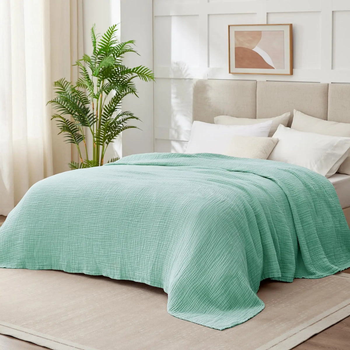 Mousseline Deken 6-Laags Katoen Zacht Ademend voor Bank Sofa Bed Wieg Reis Lichtgewicht Warm Gezellig Plaid | Sulvida