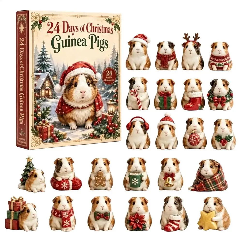 Adventskalender Cavia Acryl 24 Hangdecoraties Feestelijke Aftelkalender Kerstboomdecoratie Kindvriendelijk | Sulvida