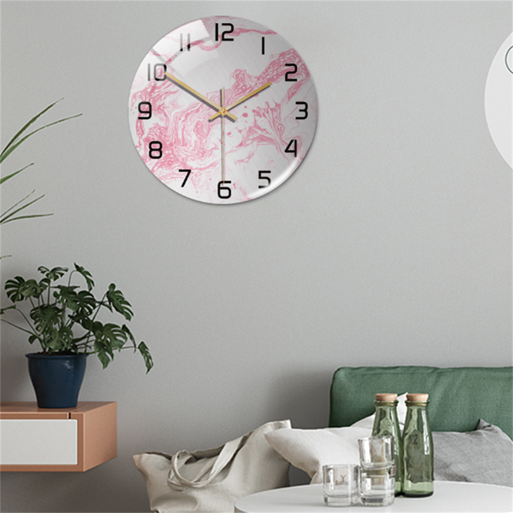 Ronde Wandklok Luxe Gouden Accent Moderne Tijdweergave Stille Uurwerk Klokken Wanddecoratie Interieur Kleur Grijs | Sulvida