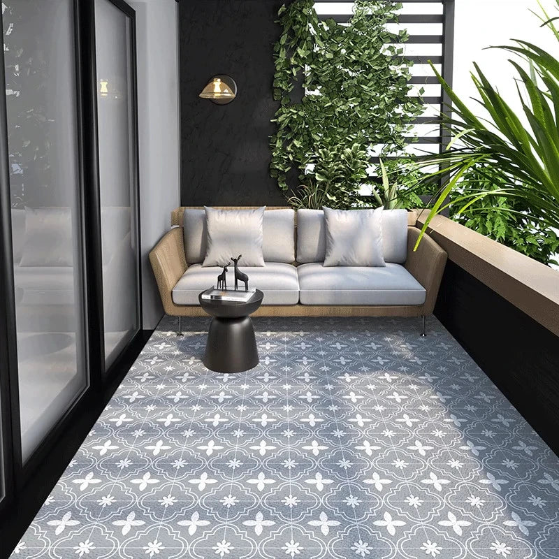 Antislip Vloerkleed PVC Leer 100x200 cm Wasbaar Binnentapijt Keuken Entree Woonkamer Geometrisch Design | Sulvida