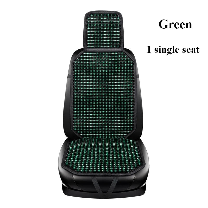 Houten Kralen Autostoelkussen Massagemat Natuurlijk Ademend Rugsteun Comfort Stoelbekleding Zitmat Auto | Sulvida