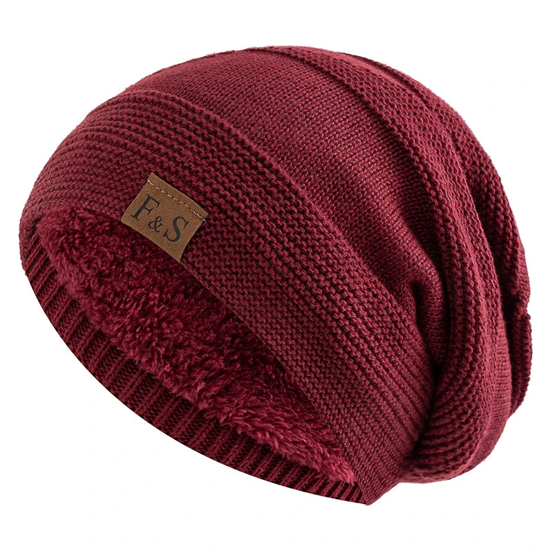 Gebreide Slouchy Wintermuts met Zachte Voering Unisex Beanie Hoofddeksel voor Koude Dagen Casual Stijl | Sulvida