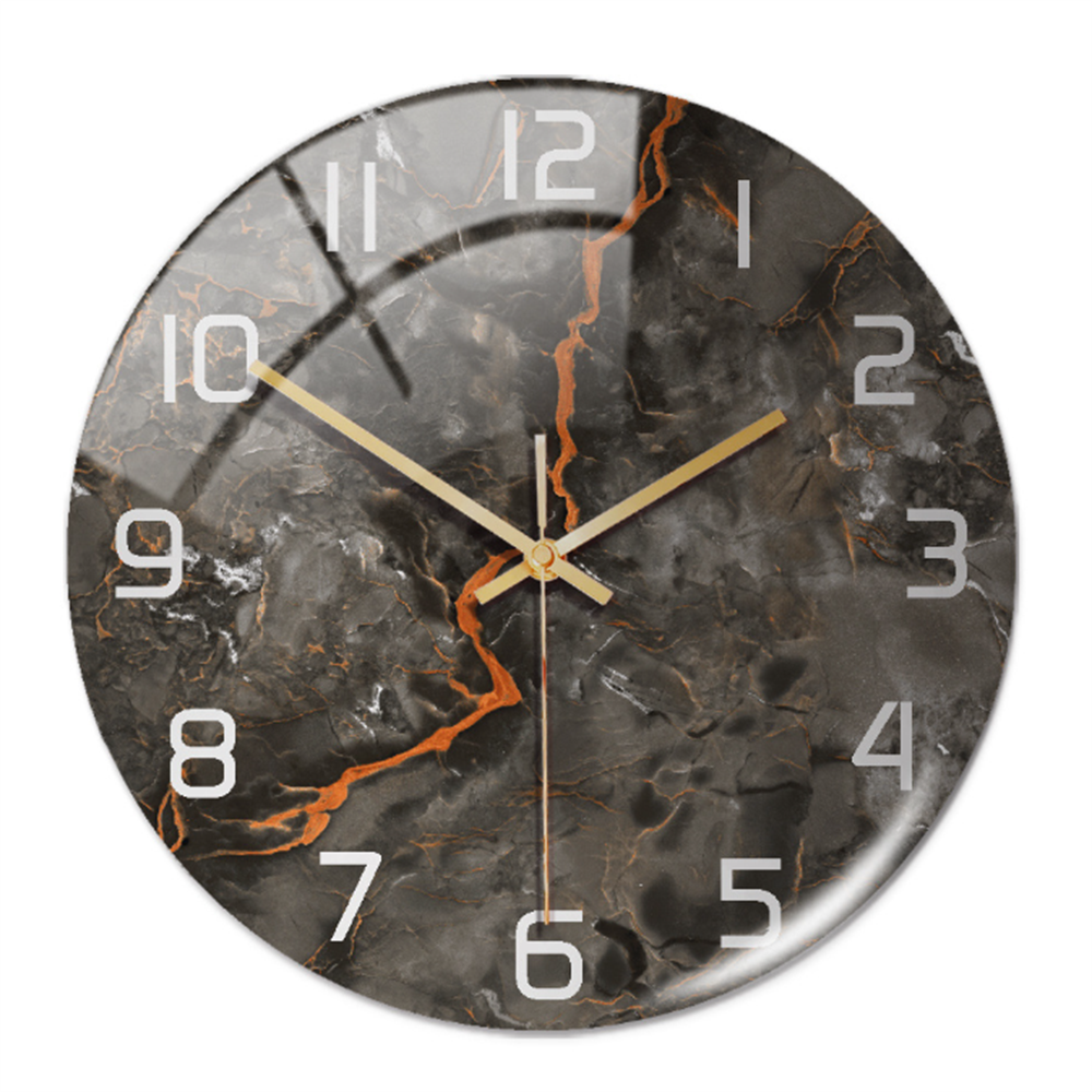 Ronde Wandklok Luxe Gouden Accent Moderne Tijdweergave Stille Uurwerk Klokken Wanddecoratie Interieur Kleur Grijs | Sulvida
