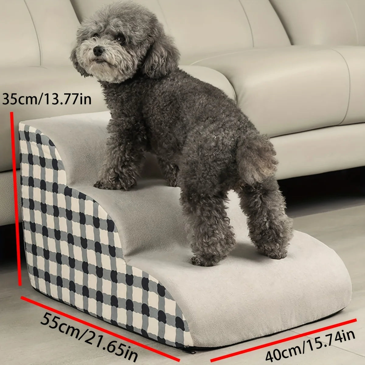 Marchepied pour animaux réglable en mousse à 2-3 marches, soulage les articulations, pour chien et chat, canapé et lit, antidérapant, portable et pliable | Sulvida