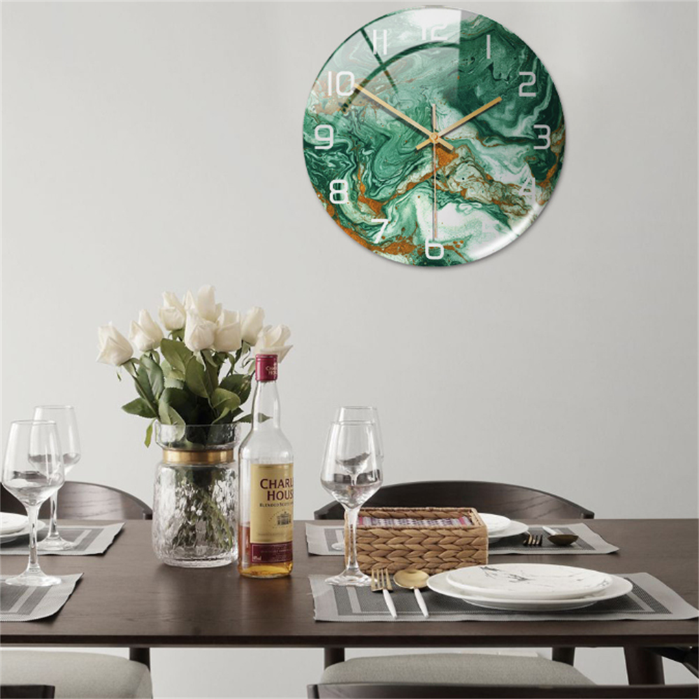 Ronde Wandklok Luxe Gouden Accent Moderne Tijdweergave Stille Uurwerk Klokken Wanddecoratie Interieur Kleur Grijs | Sulvida