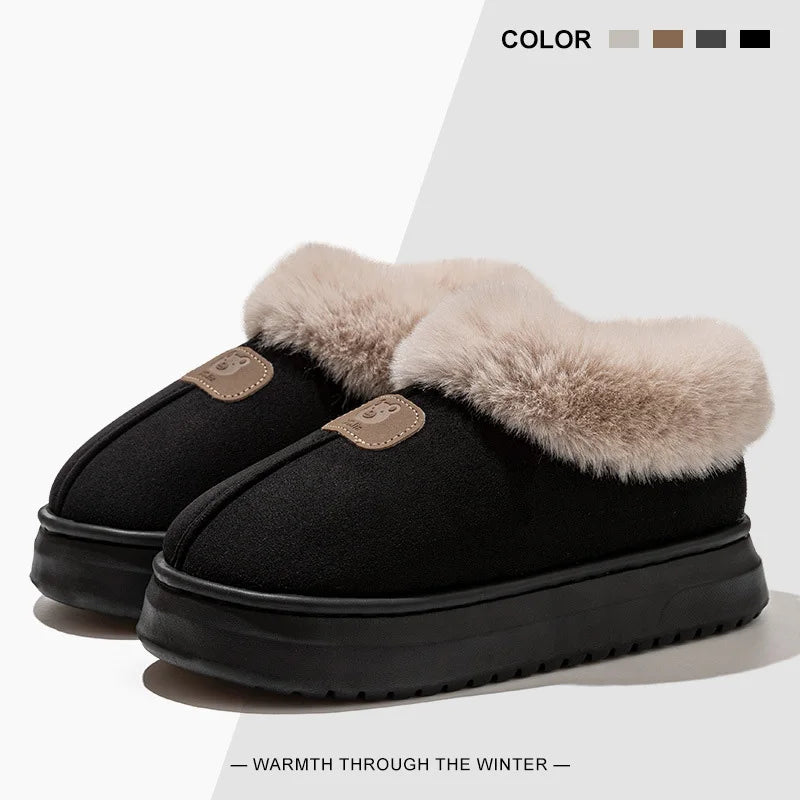 Gevoerde Winterpantoffels Hoog Model Unisex EVA Zool Fleece Binnenpantoffels Huisschoenen Binnen Buiten | Sulvida