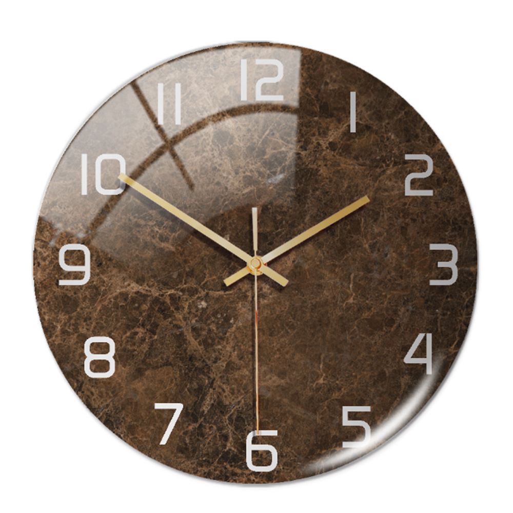 Ronde Wandklok Luxe Gouden Accent Moderne Tijdweergave Stille Uurwerk Klokken Wanddecoratie Interieur Kleur Grijs | Sulvida