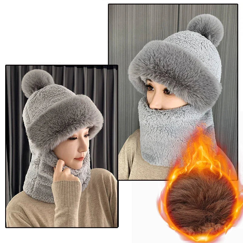 Warme Dikke Muts Sjaal Set voor Dames – Pluizig Winteraccessoire Veelzijdig Design Gebreide Muts en Sjaal | Sulvida