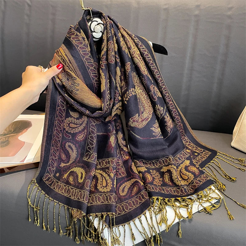 Kasjmier-gevoel Dames Sjaal 70×190 cm Polyester Warme Herfst Winter Omslagdoek Fashion Stola Accessoire | Sulvida