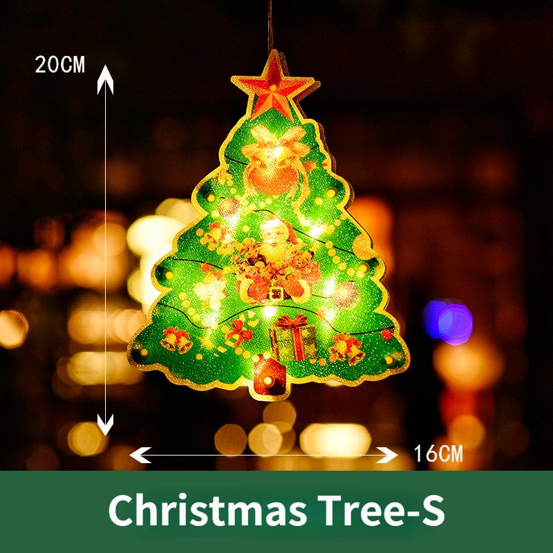 Kerstverlichting Raam LED Decoratie Kerstman Sneeuwpop Knipperend op Batterij Sfeervol Kerstraam Versiering | Sulvida