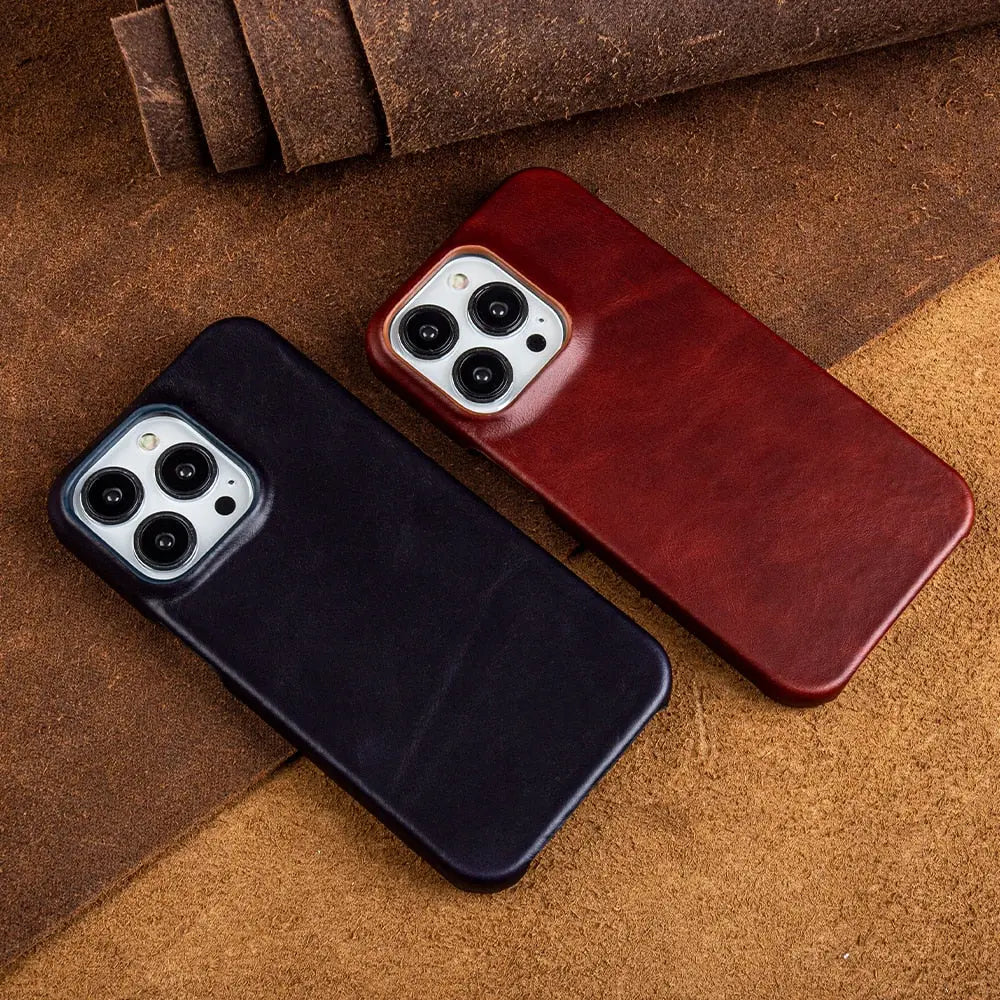 Étui pour iPhone en cuir de vache véritable, professionnel, haut de gamme, fait main, fermeture magnétique, porte-cartes, protection | Sulvida