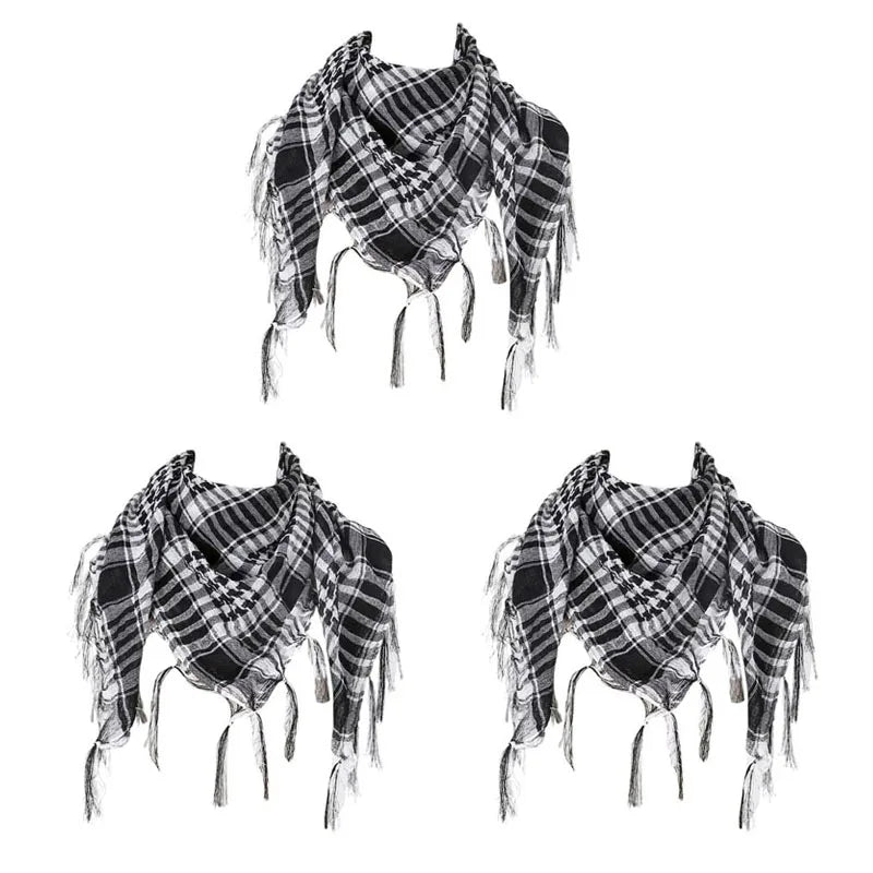 Tactische Shemagh Woestijnsjaal Geruit Katoen 100x100 cm Hoofddoek Hals Mannen Vrouwen Sport Outdoor | Sulvida