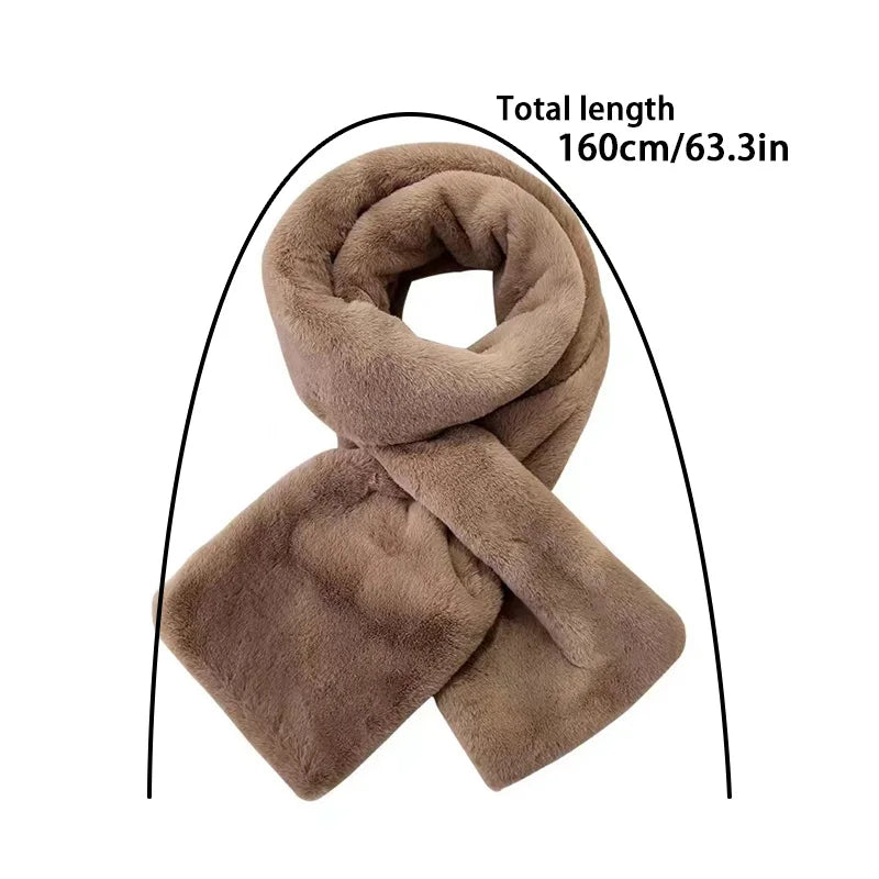 Imitatie Konijnenbont Sjaal Dames – Zachte Wintersjaal Luxe Bont Accessoire Roze Grijs Khaki Beige Warm | Sulvida
