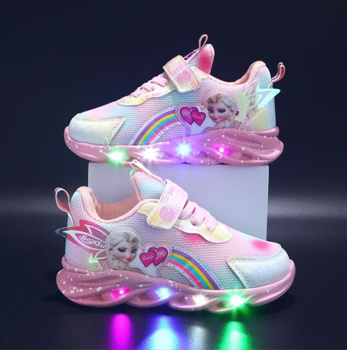 LED Kinder Sneakers met Verlichte Zool – Glitter Sportschoenen voor Meisjes met Bewegingssensor en Kleurrijke Lichteffecten | Sulvida