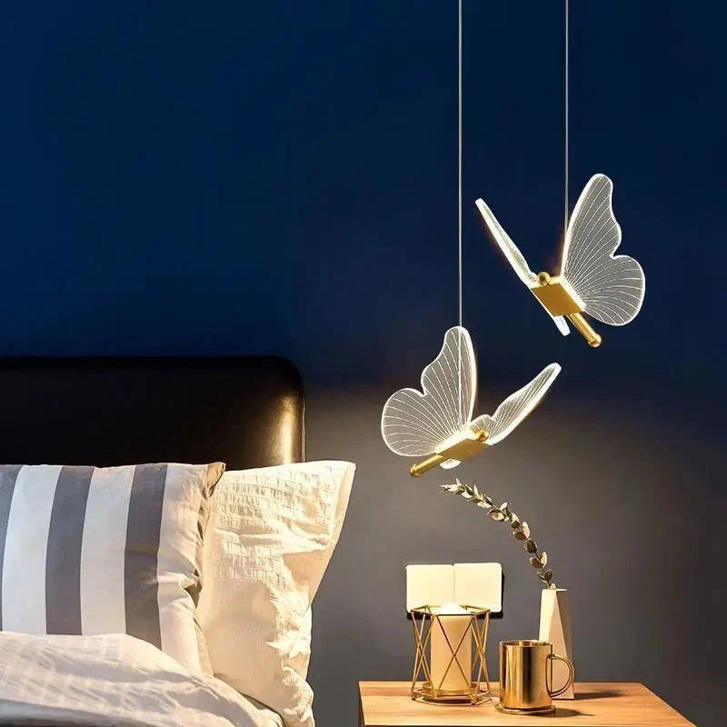 Vlinder Hanglamp LED Acryl Metaal 20cm Verstelbaar Dimbaar Warm Koud Driekleurig Modern Scandinavisch | Sulvida