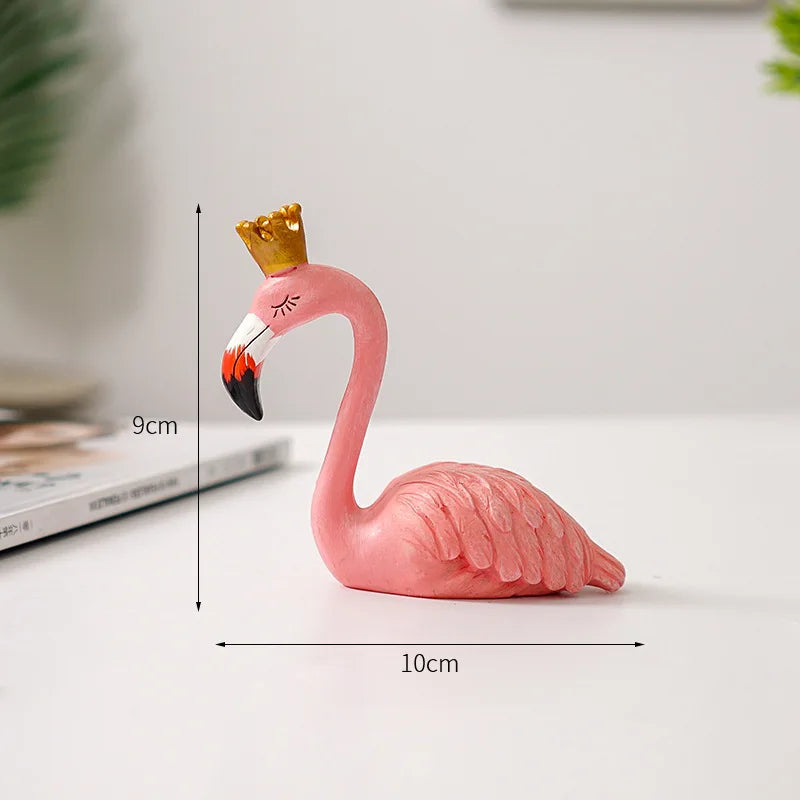 Flamingofiguur Hars Modern Interieuraccent Elegante Decoratie Woonkamer Kantoor Trendy Beeldje Kunstobject | Sulvida