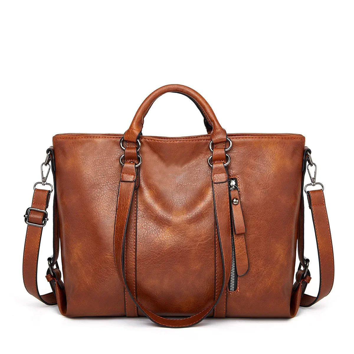Leren Schoudertas Large Bruin Blauw Zwart Premium Draagtas Dames Dagelijkse Tas Handgemaakt Vintage Design | Sulvida
