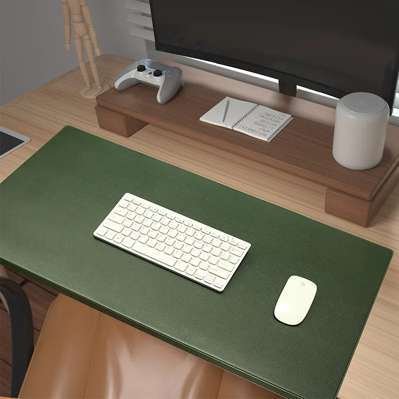 Bureau Onderlegger Leer Antislip met Polssteun Grijs Zwart Bruin Ergonomisch Werkvlak Kantoor Muismat PU | Sulvida