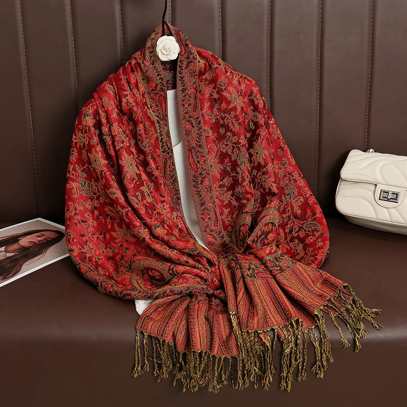 Kasjmier-gevoel Dames Sjaal 70×190 cm Polyester Warme Herfst Winter Omslagdoek Fashion Stola Accessoire | Sulvida