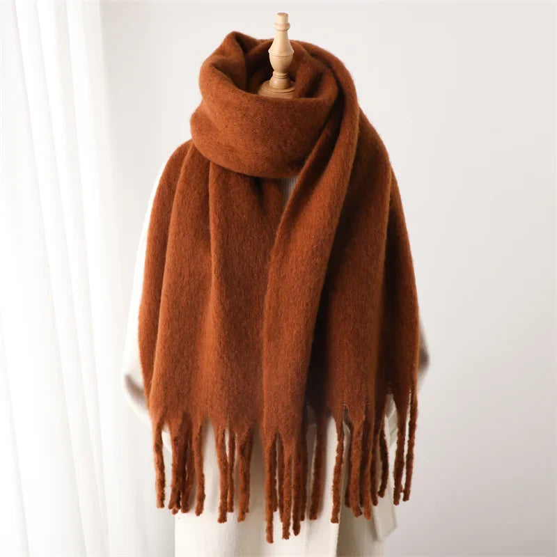 Warme Wintersjaal voor Dames Cashmere Imitatie Gekleurd met Kwasten 240x38cm Diverse Kleuren Zachte Sjaal | Sulvida