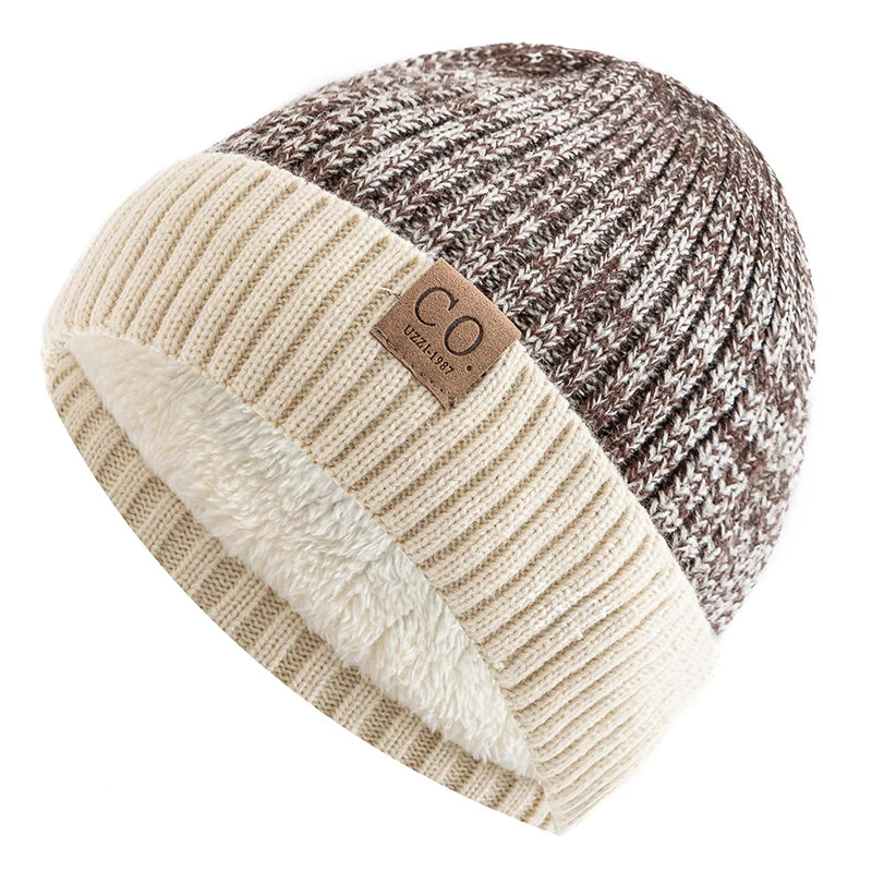 Gebreide wintermuts met zachte voering unisex grijs zwart beige navy wit voor warme oren hoofddeksels | Sulvida