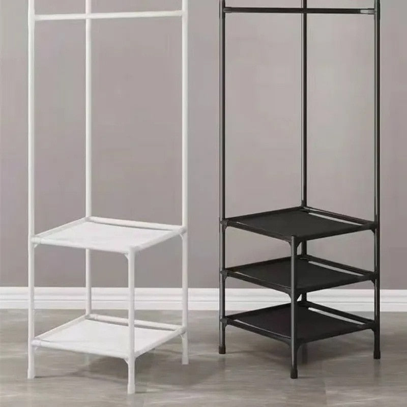 Hoekkapstok Metaal 180cm Zwart Wit Modern Kledingrek Hal Slaapkamer Opbergsysteem Ruimtebesparend Design | Sulvida