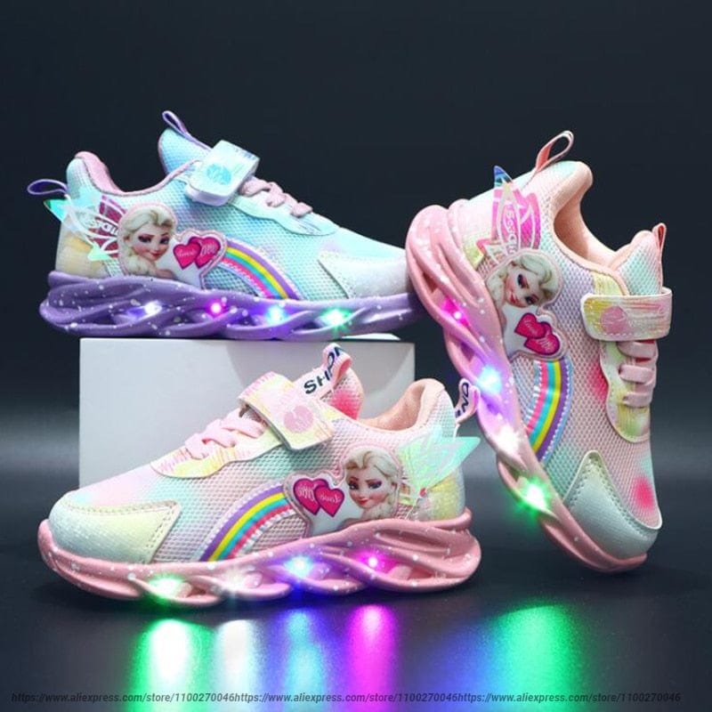LED Kinder Sneakers met Verlichte Zool – Glitter Sportschoenen voor Meisjes met Bewegingssensor en Kleurrijke Lichteffecten | Sulvida