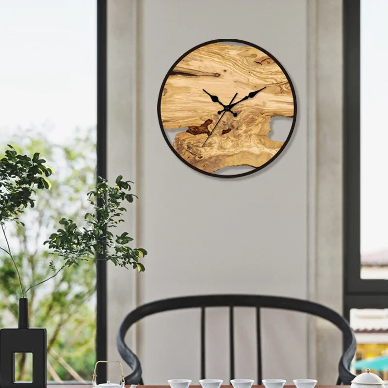 Wandklok Acryl en Hout Stil Uurwerk Moderne Klok Woonkamer Kantoor Decoratief Ø30 cm Wanddecoratie Design | Sulvida
