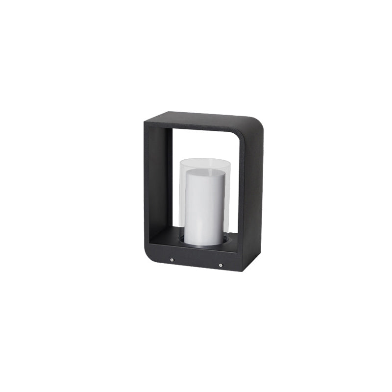 Tuinverlichting LED Vierkant Zwart RVS Acryl Frame Paal Lichtpunt Terras Pad Verlichting Outdoor 30-60cm | Sulvida