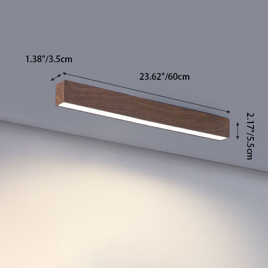 Plafondlamp LED met houtnerf aluminium strips modern minimalistisch strak design voor woonkamer slaapkamer | Sulvida