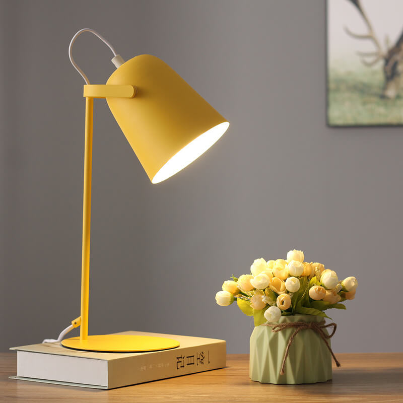 IJzeren tafellamp met emmerontwerp moderne pastelkleur verlichting voor woonkamer slaapkamer bureau styling | Sulvida