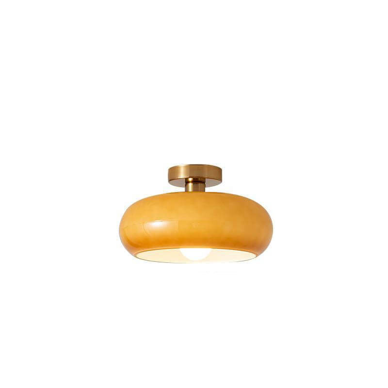 Glazen Hanglamp Bol Ø27cm Messing Pendant Light Eetkamer Woonkamer Hal Retro Ronde Plafondverlichting | Sulvida
