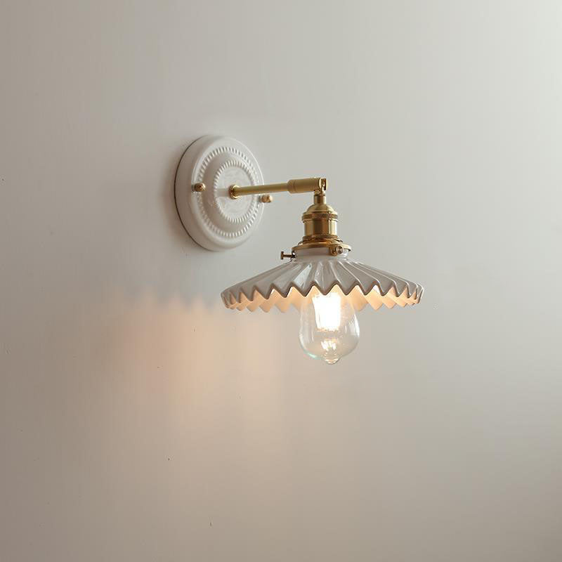Wandlamp Keramiek met Messing Vintage Rond Armatuur Exclusief Lamp Woonkamer Gang Slaapkamer Chique Stijl | Sulvida