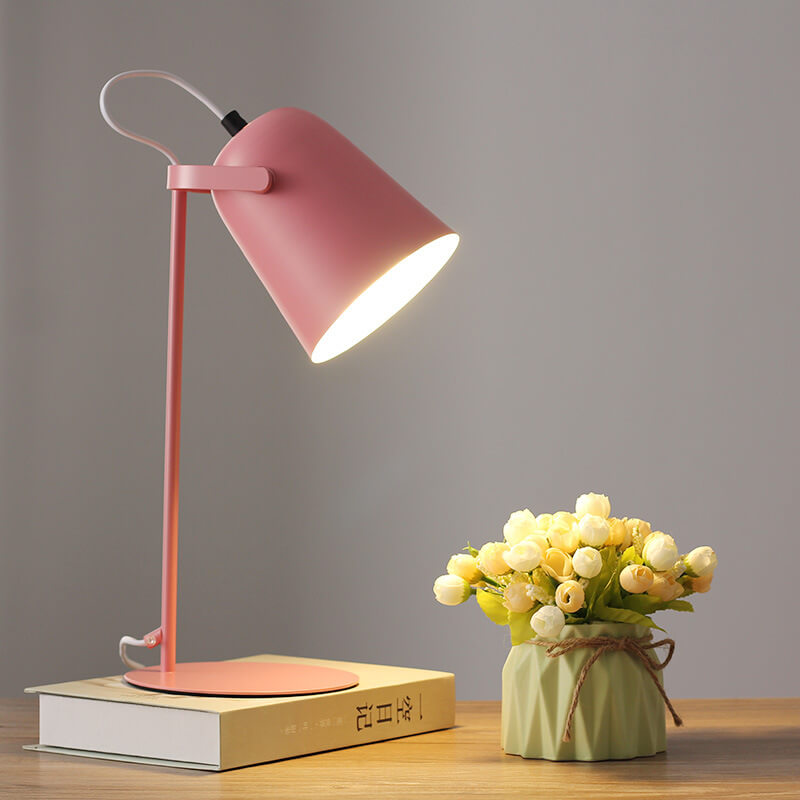 IJzeren tafellamp met emmerontwerp moderne pastelkleur verlichting voor woonkamer slaapkamer bureau styling | Sulvida