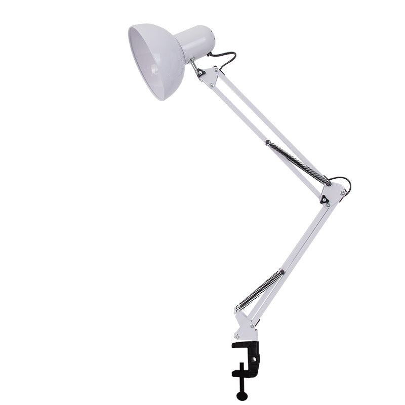 Verstelbare bureaulamp met clipbevestiging en zwenkarm voor slaapkamer werkkamer studeerkamer zwart wit | Sulvida