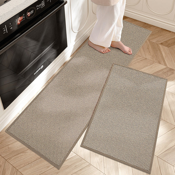 Keukenloper Set van 2 Antislip Matten Haverkleur Grijs Donkergrijs Comfortmat Keuken Werk Sta Anti-Vermoeidheid | Sulvida