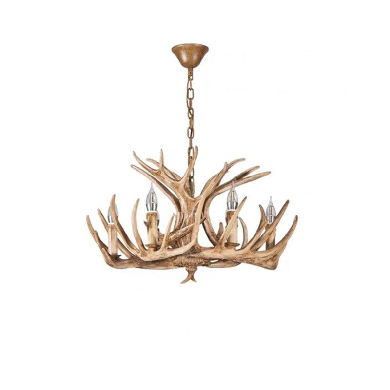 Kroonluchter Gewei Hars Metaal Vintage Rustiek Woonkamer Eetkamer Slaapkamer Hanglamp Landelijk Sfeerverlichting | Sulvida