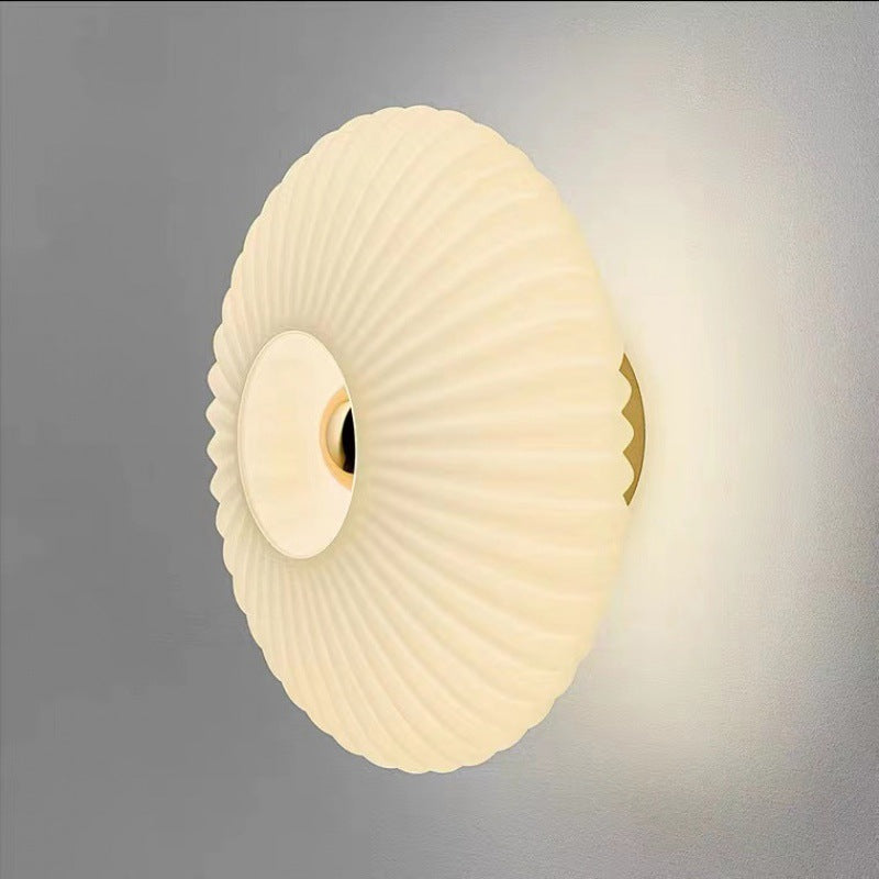 Glazen wandlamp met gestreept glas 24 cm ijzeren behuizing voor woonkamer slaapkamer hal gang Nordic design | Sulvida