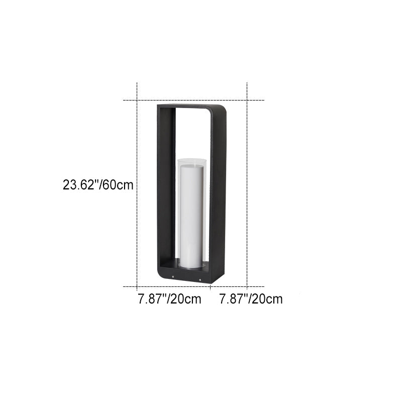 Tuinverlichting LED Vierkant Zwart RVS Acryl Frame Paal Lichtpunt Terras Pad Verlichting Outdoor 30-60cm | Sulvida