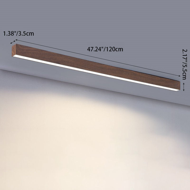 Plafondlamp LED met houtnerf aluminium strips modern minimalistisch strak design voor woonkamer slaapkamer | Sulvida