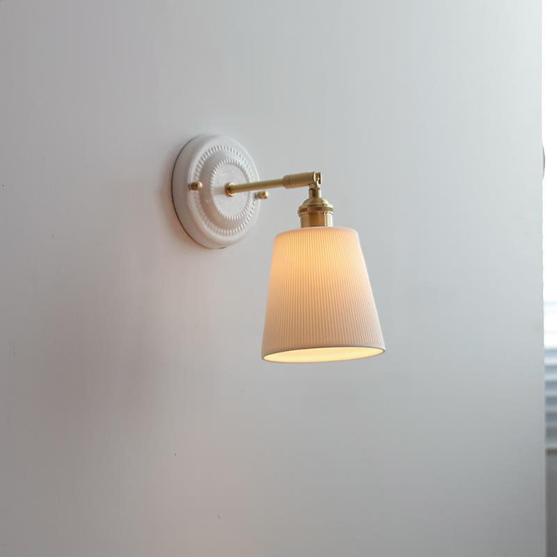 Wandlamp Keramiek met Messing Vintage Rond Armatuur Exclusief Lamp Woonkamer Gang Slaapkamer Chique Stijl | Sulvida