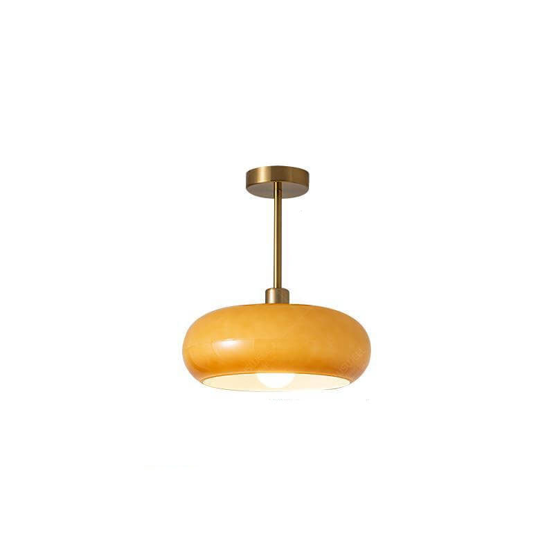 Glazen Hanglamp Bol Ø27cm Messing Pendant Light Eetkamer Woonkamer Hal Retro Ronde Plafondverlichting | Sulvida