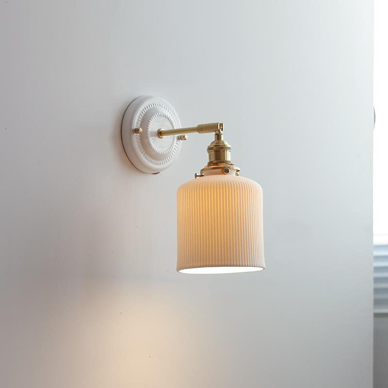 Wandlamp Keramiek met Messing Vintage Rond Armatuur Exclusief Lamp Woonkamer Gang Slaapkamer Chique Stijl | Sulvida