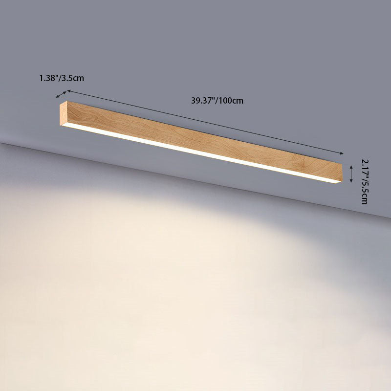 Plafondlamp LED met houtnerf aluminium strips modern minimalistisch strak design voor woonkamer slaapkamer | Sulvida