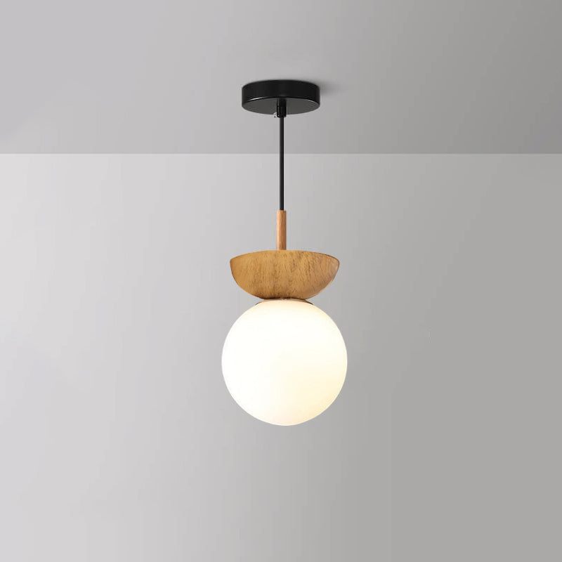 Glazen Hanglamp Metalen Frame Rond Design Woonkamer Slaapkamer Minimalistisch Sfeerlicht Plafondlamp | Sulvida